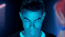 a close up of a man with his eyes closed