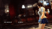a woman in a video game has a win bonus of 5.000