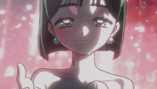 a close up of a girl 's face with tears running down her face