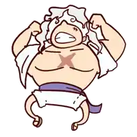 a cartoon drawing of a man with a x on his chest