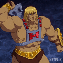 Keeping Back The Sword He Man GIF - Keeping Back The Sword He Man Masters Of The Universe Revolution GIFs