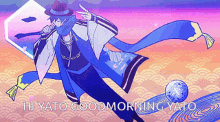 Yato Good Morning GIF - Yato Good Morning Kaito Vocaloid GIFs