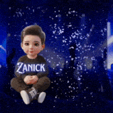 a happy birthday card for zanick with a doll