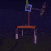 a computer generated image of a chair in a dark room