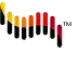 a row of red , yellow , and black pills on a white background with the tm logo .