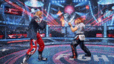 two fighters are fighting in a ring with the word fight on it