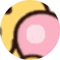 a close up of a circle with a pink circle in it