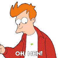 Oh Men Philip J Fry Sticker - Oh Men Philip J Fry Futurama Stickers