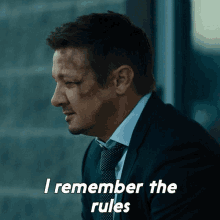 I Remember The Rules Mike Mclusky GIF - I Remember The Rules Mike Mclusky Jeremy Renner GIFs