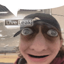 a pixelated image of a person with a speech bubble that reads live leak