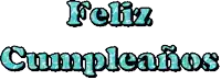 feliz cumpleanos is written in a blue font on a white background