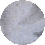 a pixelated image of a gray circle with a white background .