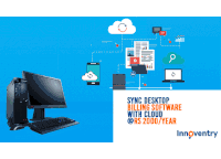 an advertisement for sync desktop billing software with cloud rs 2000/year