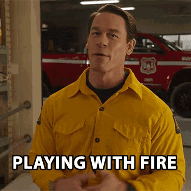 a man in a yellow shirt says 