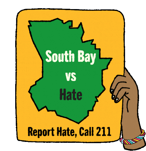 South Bay South Bay Vs Hate Sticker - South Bay South Bay Vs Hate Los Angeles Stickers