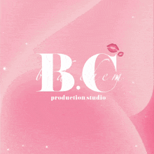 a pink background with the letters b.c. and production studio