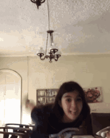 jumping excited happy chandelier hurt