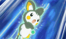 a cartoon character is flying through the air with a blue background that says tvtokyo