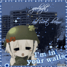 a picture of a girl in a helmet with the words i 'm in your walls