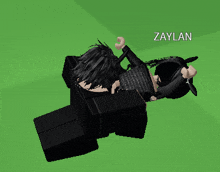 a cartoon character with the name zaylan on the bottom right