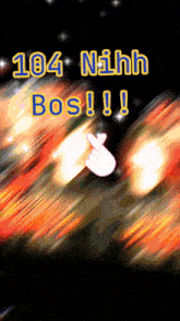 a blurred image with the words 104 ninh bos written in yellow