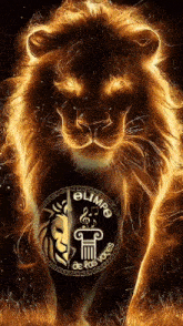 a picture of a lion with a logo that says olimpo