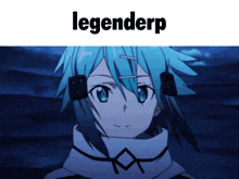 a picture of a girl with the word legenderp on top of it
