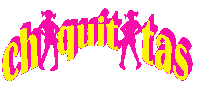 a pink and yellow logo for chiquitatas with a white background