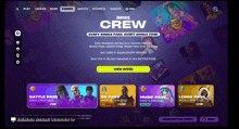a screenshot of a fortnite crew page
