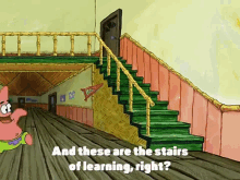 stairs of learning patrick spongebob