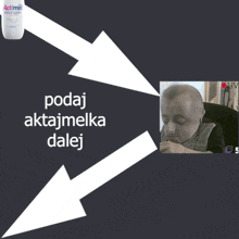 a picture of a baby with the words podaj aktajmelka dalej