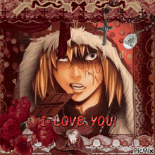 a picture of a girl with the words i love you