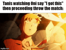 a cartoon of a man in a suit and tie saying i got this then proceeding to throw the match