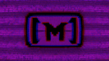 a purple background with a square with the letter m on it