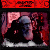 a poster for midnight nation chronicles features a man with a beard