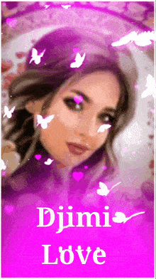 a picture of a woman with the name djimi love