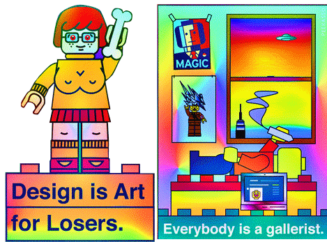 Design Is Art For Losers Everybody Is A Gallerist Sticker - Design Is Art For Losers Everybody Is A Gallerist Trippy Stickers