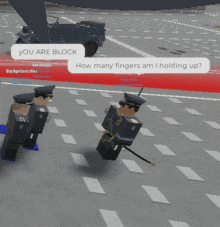 a screenshot of a video game that says " you are block "