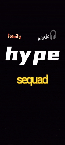 a black background with the word hype written in white