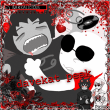 a picture of davekat peak is surrounded by red roses
