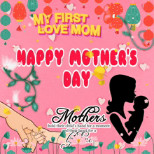 a mother 's day greeting card with a woman holding a baby