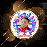 a picture of a man with the words boss arnis wujing around him