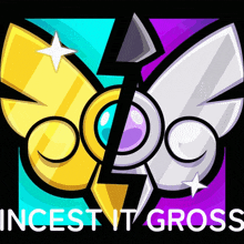 a logo for incest it gross shows a yellow and silver butterfly