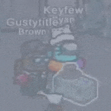among us characters are standing next to each other and one of them is holding a duck .