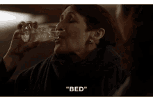 Bed Killing Eve GIF - Bed Killing Eve Drinking GIFs