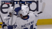a hockey player with the name matthews on his shirt