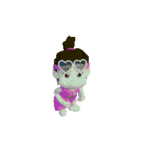 a cartoon girl with a ponytail wearing a pink dress and a visor that says zootopia