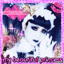 a picture of a woman with the words " my beautiful princess "