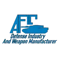 a defense industry and weapon manufacturer logo with a blue tank