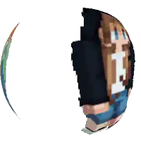 a pixel art of a girl with the letter i on her shirt and shorts